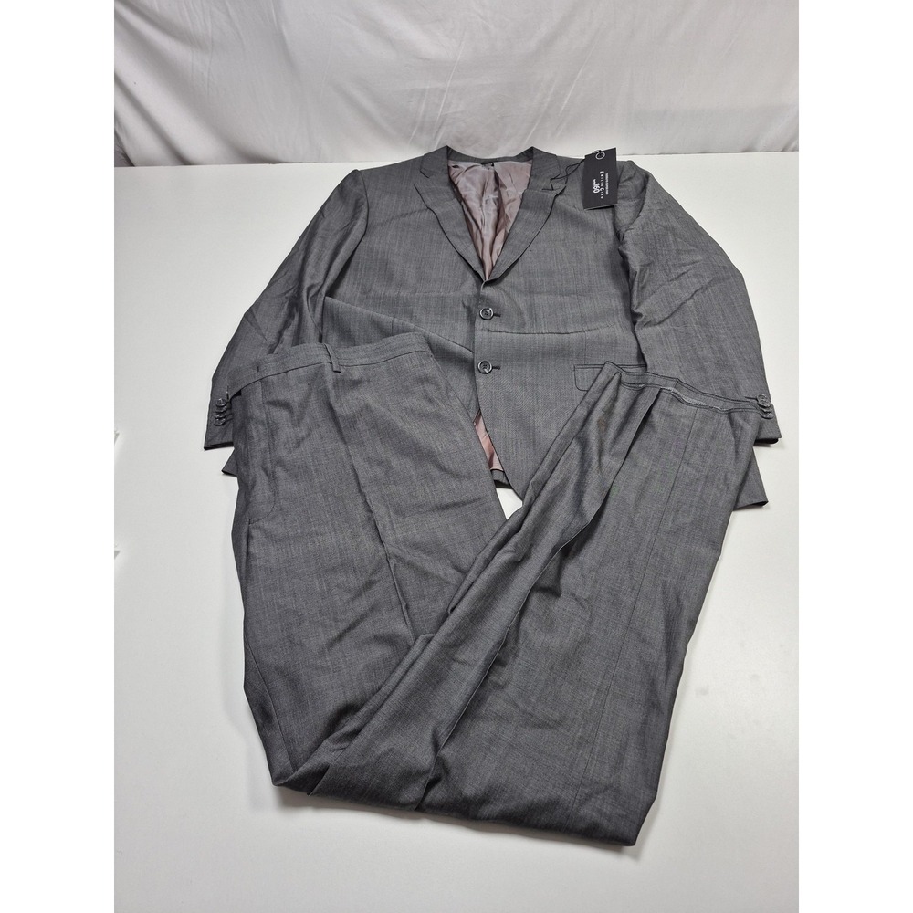 Emilio Ciro Suit Mens 48R Gray Wool Turbo 160 2 Piece 43x36W Zegna Formal NWT